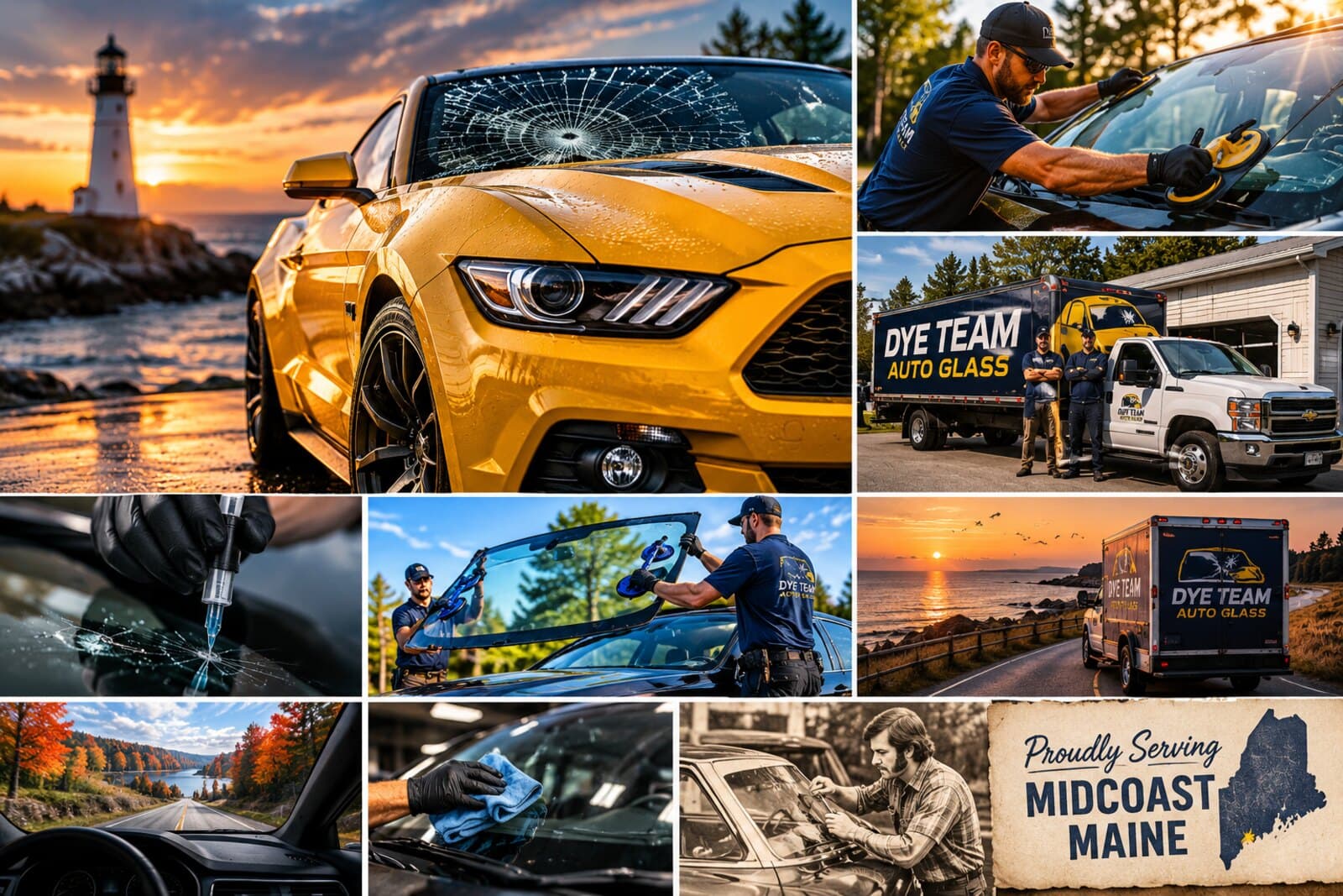 Dye Team Auto Glass — proudly serving Midcoast Maine since 1977 with windshield repair and replacement
